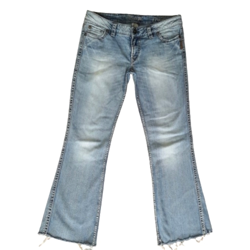 Women's Straight Leg Jeans - Light Blue